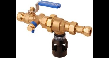 Raminex RAM RAM terugstroombeveiliging klasse CA 15x15mm knel 179mm messing kiwa