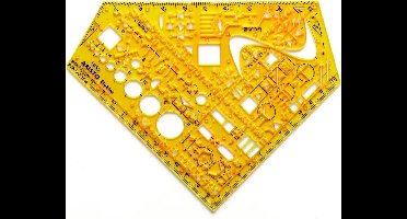 Aristo elektrotechniek sjabloon - afmetingen 155x155mm - met inktnoppen - oranje transparant - AR-5050