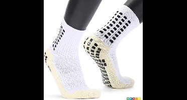 *** Gripsokken Wandelen/Voetbal/Tennis/Hardlopen/Handbal/Sporten/Fitness - Wit - Anti Blaren - Compressie - Prestatieverhogend - van Heble® ***