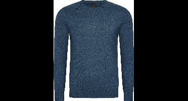 Mario Russo Ronde Hals Pullover - Trui Heren - Sweater Heren - Jeans Blauw - 3XL