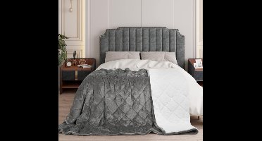 Verzwaringsdeken, therapiedeken voor volwassenen, dubbelzijdige zware deken van flanel en sherpa, zachte pluizige verzwaarde deken met glazen kralen, verzwaringsdeken, anti-stress, 9 kg, 150 x