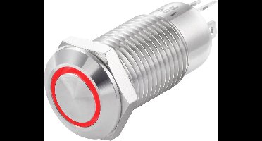 TRU COMPONENTS TC-7494672 TC-GQ12-CH-10ZE/J/R/12V/S Druktoets 36 V/DC 1 A 1x uit/aan Continu Rood IP40 1 stuk(s)