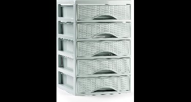 PlasticForte Ladeblokje - bureau organizer met 5x lades - mintgroen - L18xB21xH28 cm