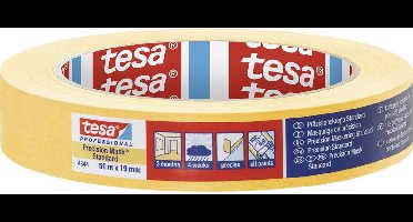 tesa PRECISION STANDARD 04344-00004-00 Maskeertape Präzisionskrepp Geel (l x b) 50 m x 19 mm 1 stuk(s)