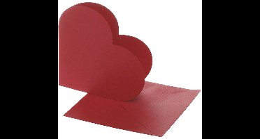 Creativ Company Kaarten & Enveloppen Hart 12,5x12,5 cm Rood 10 stuks
