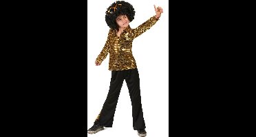 Vegaoo - Goudkleurig lovertjes disco kostuum voor jongens