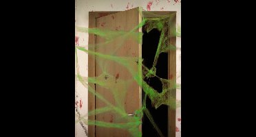 ATOSA - Groene spinnenweb decoratie met spinnen