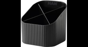 HAN pennenkoker - Re-X-LOOP - 4-vaks - zwart - 100% gerecycled materiaal - HA-17238-913