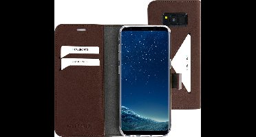 Mobiparts hoesje geschikt voor Samsung Galaxy S8 - Wallet/Boekhoesje - Eco Leer - Magneet Sluiting - Opberg vakken - Bruin
