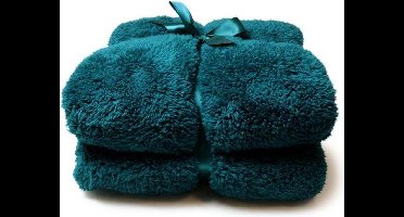 Unique Living Teddy - Fleece - Plaid - 150x200 cm - Everglade Blue