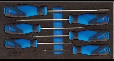 Gedore 1500 CT1-2150 PH 3-C 6 delige Schroevendraaierset in 1/3 CT module