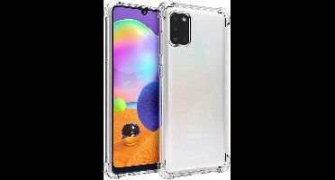 Hoesje geschikt voor Samsung Galaxy A31 - Anti Shock Proof Siliconen Back Cover Case Hoes Transparant