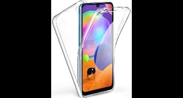 Hoesje geschikt voor Samsung Galaxy A31 - 360 Graden Case 2 in 1 Hoes Transparant + Ingebouwde Siliconen TPU Cover Screenprotector