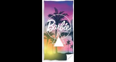 Carbotex Badlaken Barbie Meisjes 70 X 140 Cm Katoen Roze