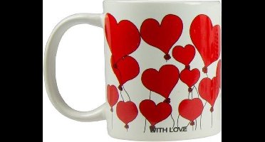 Arti Casa Mok Hartjes 300 Ml Keramiek Wit/rood