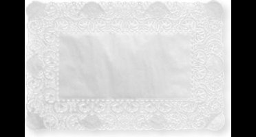 Rechthoekige Taartrand - Wit, 30 x 40 cm - 250 stuks