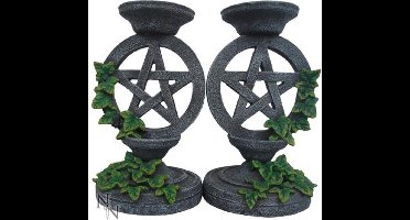 Nemesis Now - Aged Pentagram Candlesticks 13.4cm