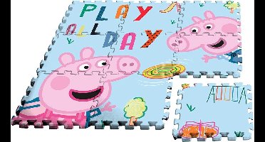 Nickelodeon Vloerpuzzel Peppa Pig Junior 90 Cm Foam Blauw/roze