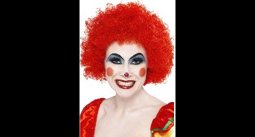 Smiffy's Clownspruik - rood - afro pruik - krullen - volwassenen - carnaval