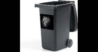 Container sticker Dieren - Zwart - Wit - Panter - Portret - 40x40 cm - Kliko sticker