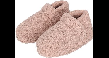 Apollo - Sloffen Dames Teddy - Shine - Roze - Maat 37/38 - Sloffen dames - Hoge sloffen dames