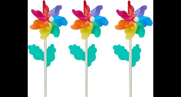 Cepewa Windmolen tuin/strand - 3x - Speelgoed - Multi kleuren - 30 cm