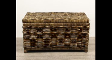 Opbergmand-Met deksel-75x40x40-Riet-Rotan-Brown