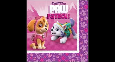Paw Patrol Pink servetten 33 x 33 cm. 20 st.