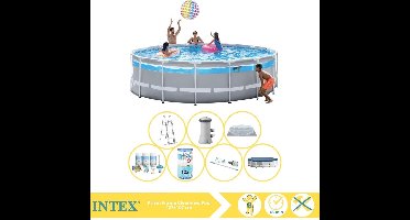 Intex Prism Frame Zwembad - Opzetzwembad - 427x107 cm - Inclusief Onderhoudspakket, Filter en Stofzuiger