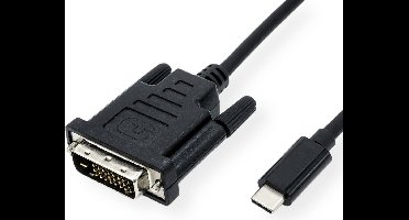 VALUE USB type C - DVI adapterkabel, M/M, 1 m