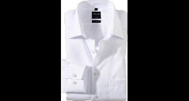 OLYMP Luxor modern fit overhemd - mouwlengte 7 - wit - Strijkvrij - Boordmaat: 37