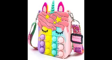 New Age Devi - Kinderrugzak met Fidget Speelgoed - Eenhoorn Tiktok Push Pop Bubble Schoudertas - Boekentas die Anti-Stress Speelgoed bevat - Ideaal voor School!