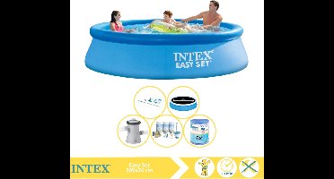 Intex Easy Set Zwembad - Opblaaszwembad - 305x76 cm - Inclusief Solarzeil Pro, Onderhoudspakket, Zwembadpomp, Filter en Onderhoudsset
