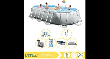 Intex Prism Frame Zwembad - Opzetzwembad - 503x274x122 cm - Inclusief Onderhoudspakket en Filter