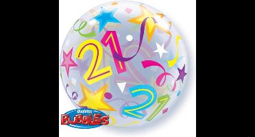 Qualatex - Folieballon - Bubbles - 21 Jaar - Zonder vulling - 56cm