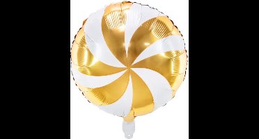 Amscan - Folieballon Snoepje Goud Wit - 35 cm
