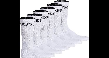 Hugo Boss heren BOSS 6P halfhoge sokken rib logo wit