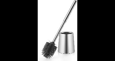 Luvetrex ® Stijlvolle Toiletborstelset van Roestvrij Staal met Verwisselbare Borstelkop en Comfortabele Greep