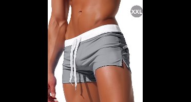 Bovista Zwembroek Heren - Zwem Broek Mannen - Badkleding - Zwemmen - Jongens - Swimming Shorts - Zomerbroek - Met Zakken - Lichtgrijs - Maat XXL