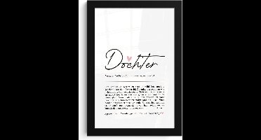 PosterMonkey - Poster - Betekenis - Dochter - Cadeau voor vriendin - Cadeau voor vrouw - Wanddecoratie - Verjaardag - Slaapkamer - 20x30 cm