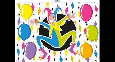 Deurbord 3D Harlekijn Meerkleurig - 52x38cm