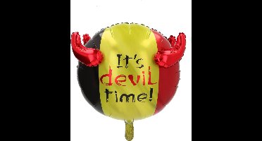 Folieballon 3D België 'It's Devil Time!' - 56 cm
