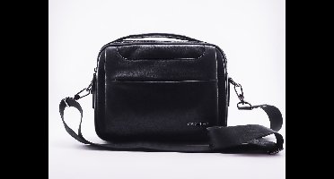 Solido Luxe Zwarte Heren Crossbodytas – Stijlvol en Compact Ontwerp met Verstelbare Schouderband en Meerdere Vakken voor Telefoon, Portemonnee en Essentials