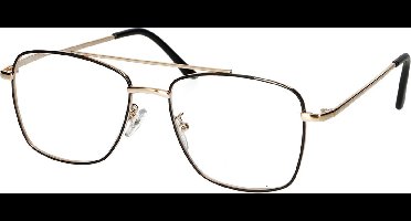 Spectrum Leesbril Vintage Piloot Metaal Goud/Zwart 2.00