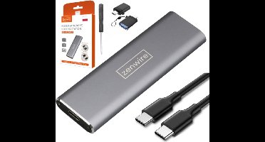 Zenwire Schijfbehuizing BS-M2802S - Hardeschijfbehuizingen - SSD m2 USB-C 3.1 NGFF SATA - tot 6 GB/s - met “M-sleutel” en “M+B-sleutel - Hardeschijf Behuizing