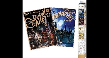 Harry Potter Retro Hogwarts und Diagon - Poster 2er Set Chibi Design Unisex Poster - meerkleurig - Standard