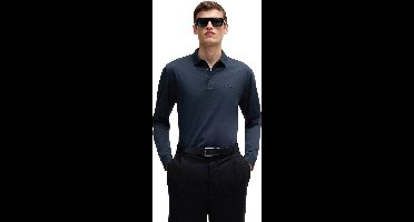 Hugo Boss polo lange mouw donkerblauw