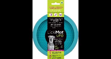 Lickimat Ufo - Anti-Slip Slowfeeder Voermat Ø18x4 cm - Hondenvoerbak - Turquoise