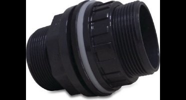 Doorvoer PVC-U 32 mm x 1 1/4" x 1 1/4" lijmmof x buitendraad x buitendraad 10bar grijs P1