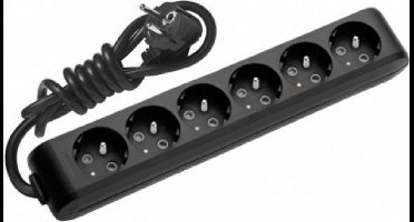 6 voudige stekkerdoos Panasonic zwart 1,5m premium